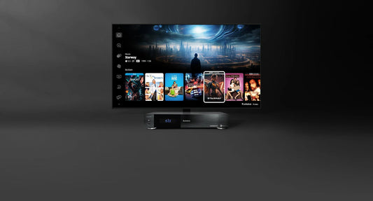 R_volution PlayerOne 8K Signature Edition Mediaplayer an einem Fernseher