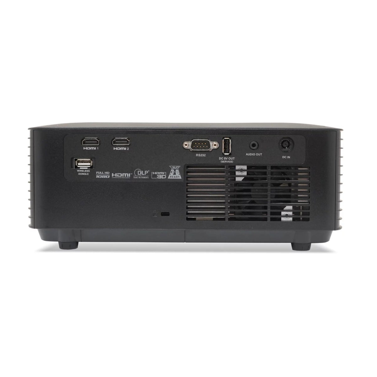 Acer PL2520i Vero Full-HD-Laser-Beamer – Rückseite mit Anschlüssen