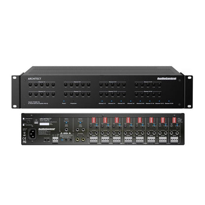 AudioControl Architect P2680 EQ 16-Kanal-Endstufe mit EQ – Front und Rückseite