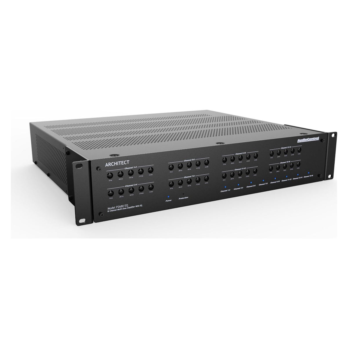 AudioControl Architect P2680 EQ 16-Kanal-Endstufe mit EQ – Front schräg
