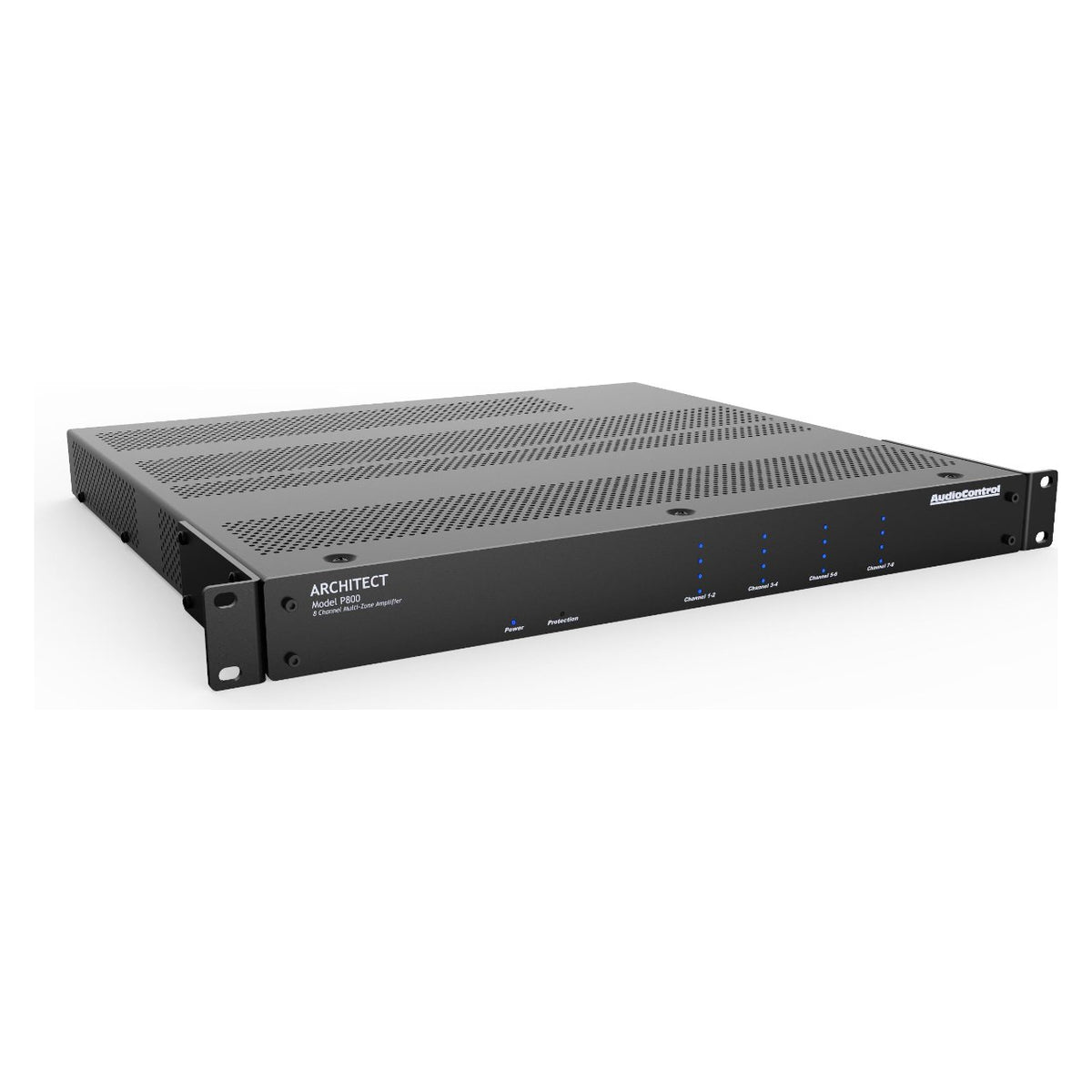 AudioControl Architect P800 8-Kanal-Endstufe – Front schräg