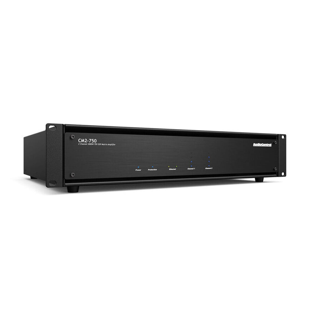 AudioControl CM2-750 2-Kanal-Endstufe 70/100 V mit DSP – Frontansicht