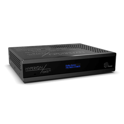 AudioControl Hyperion AXIS-10 eARC-zu-Dante-Prozessor 10 Kanäle – Gerät schräg von vorn