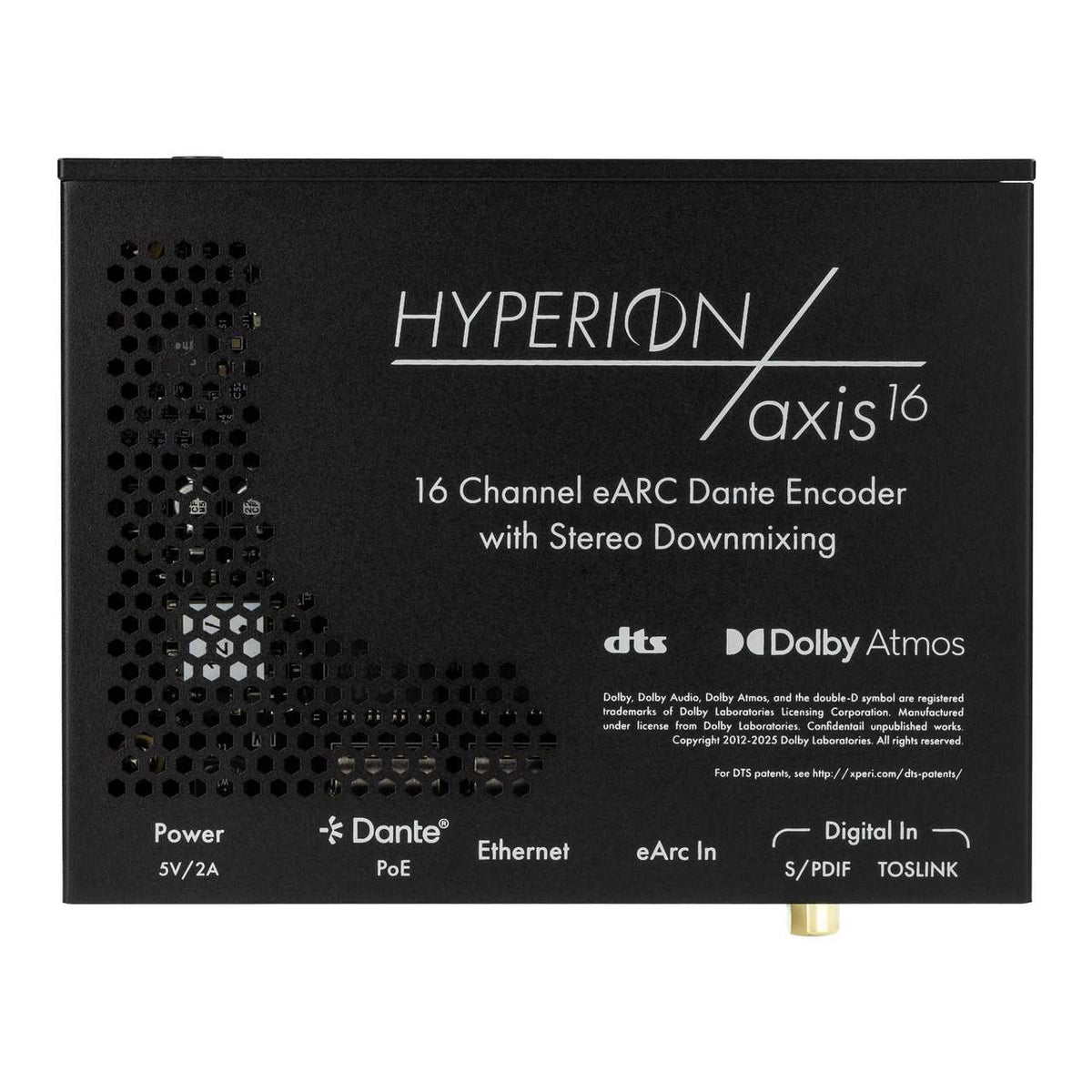 AudioControl Hyperion AXIS-16 eARC-zu-Dante-Prozessor 16 Kanäle – Ansicht von oben