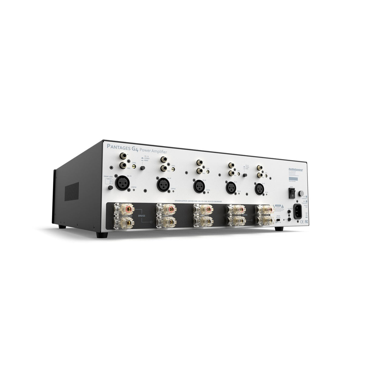 AudioControl Pantages G4 5-Kanal-Endstufe – Rückseite schräg