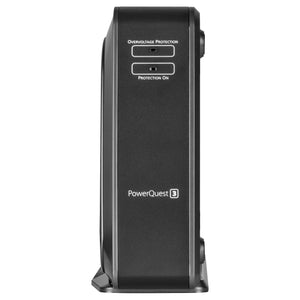 AudioQuest PowerQuest 3 Netzleiste & Filter – Seitenansicht mit Statusanzeigen für Überspannungsschutz