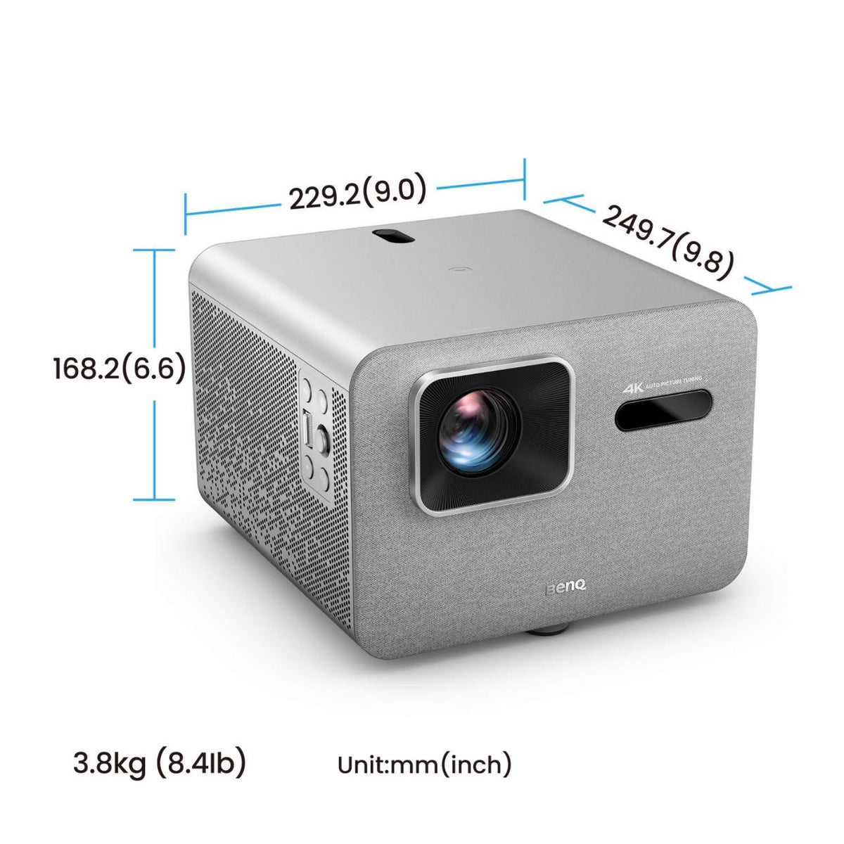 BenQ TK705STi 4K Kurzdistanz-Beamer – Abmessungen