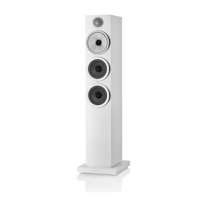 Bowers & Wilkins 704 S3 Standlautsprecher (Paar) – in Weiß, Frontansicht