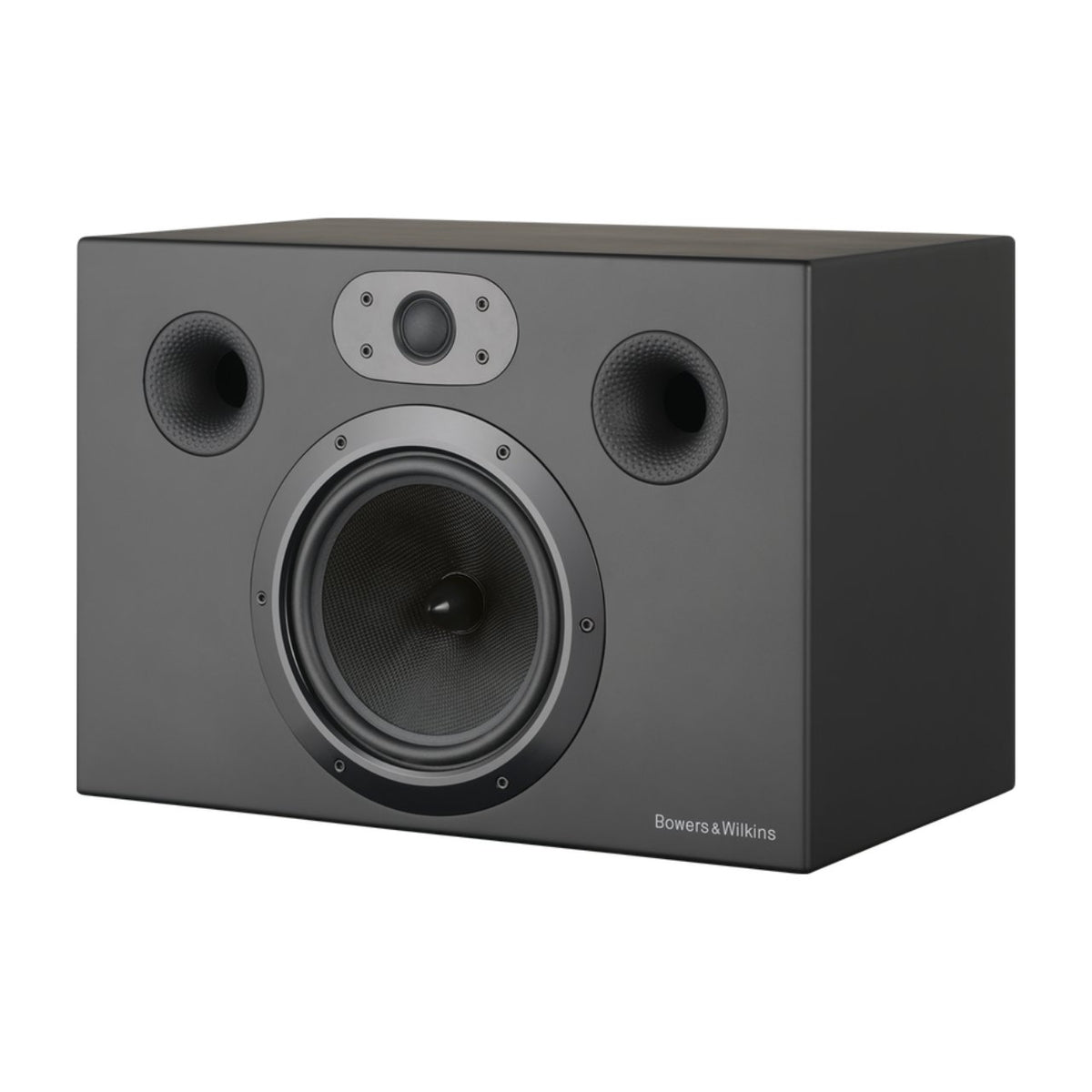Bowers & Wilkins CT7.5 LCRS Custom-Theatre-Lautsprecher, Schrägansicht in Schwarz ohne Abdeckung