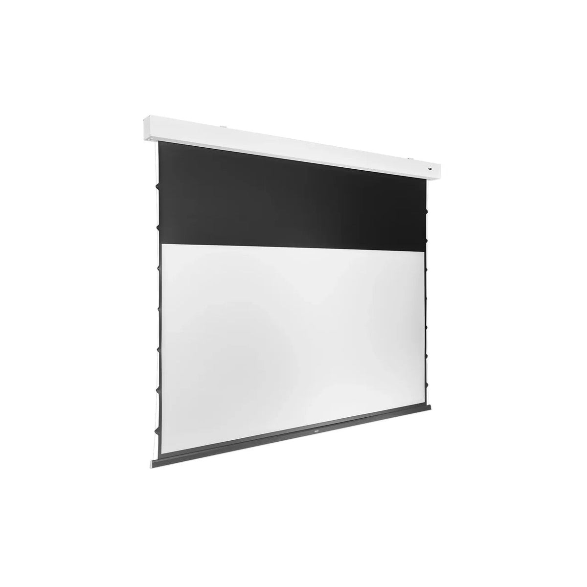 celexon 4K Pro MWHT Motorleinwand Tension – Schrägansicht