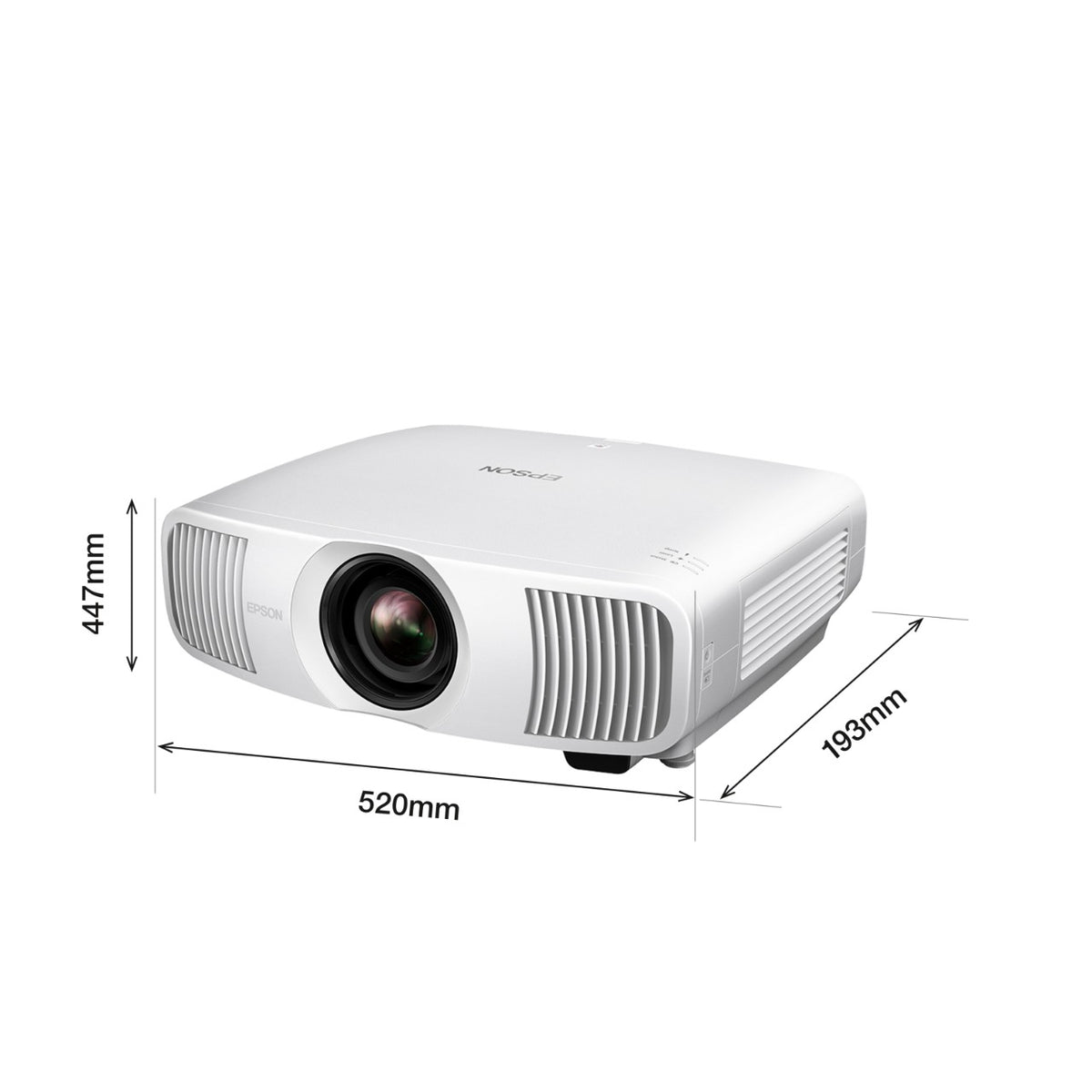 Epson EH-LS11000W – Abmessungen 520 × 447 × 193 mm