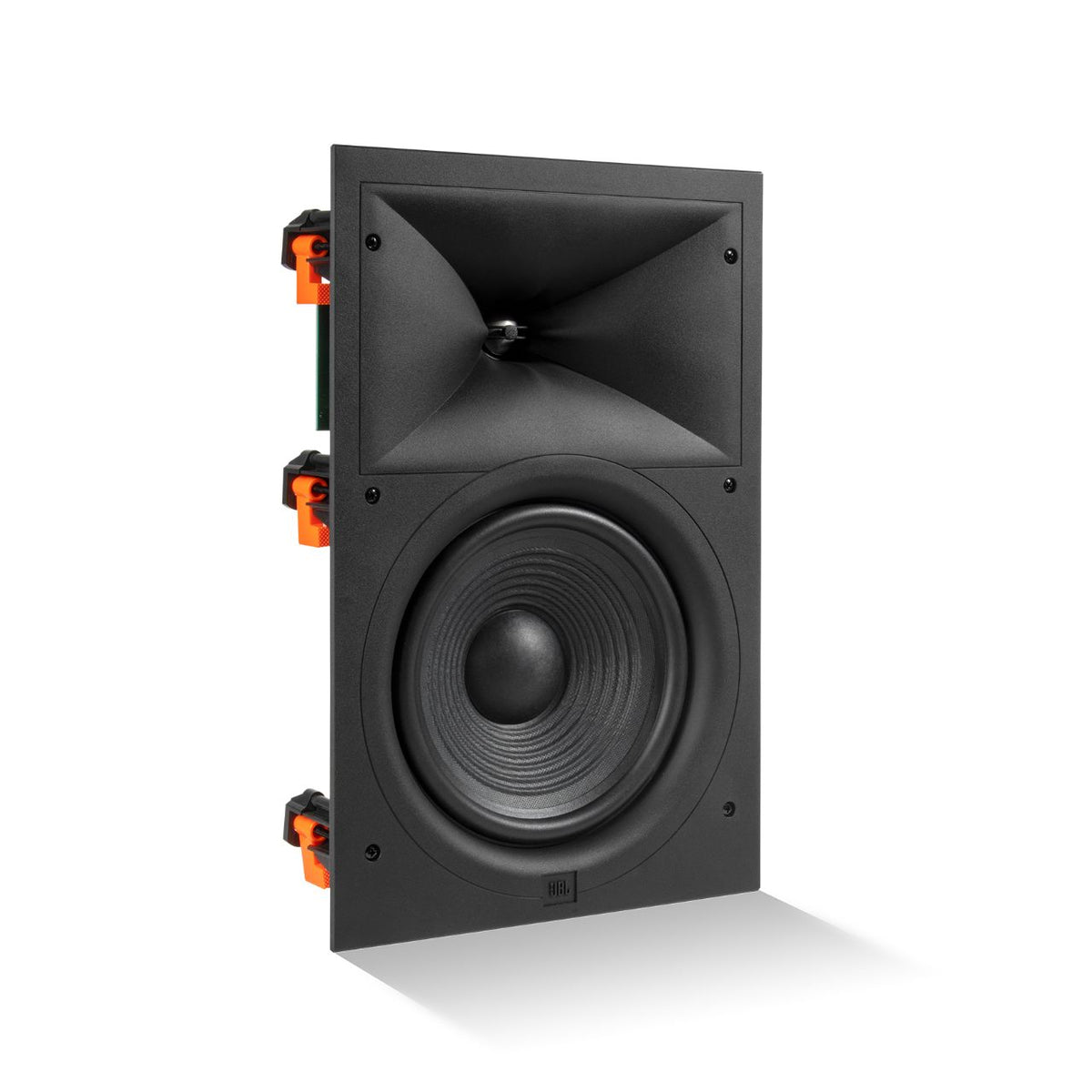 JBL Stage 280W Wandeinbaulautsprecher schräg von vorn ohne Gitter
