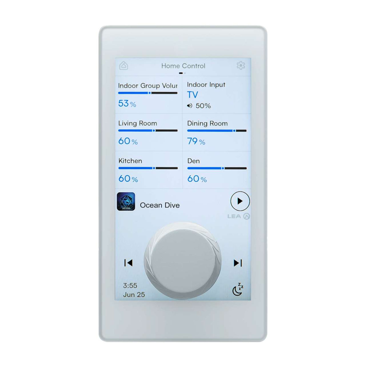 LEA CS Glass Wand-Touchscreen mit Dante und Bluetooth