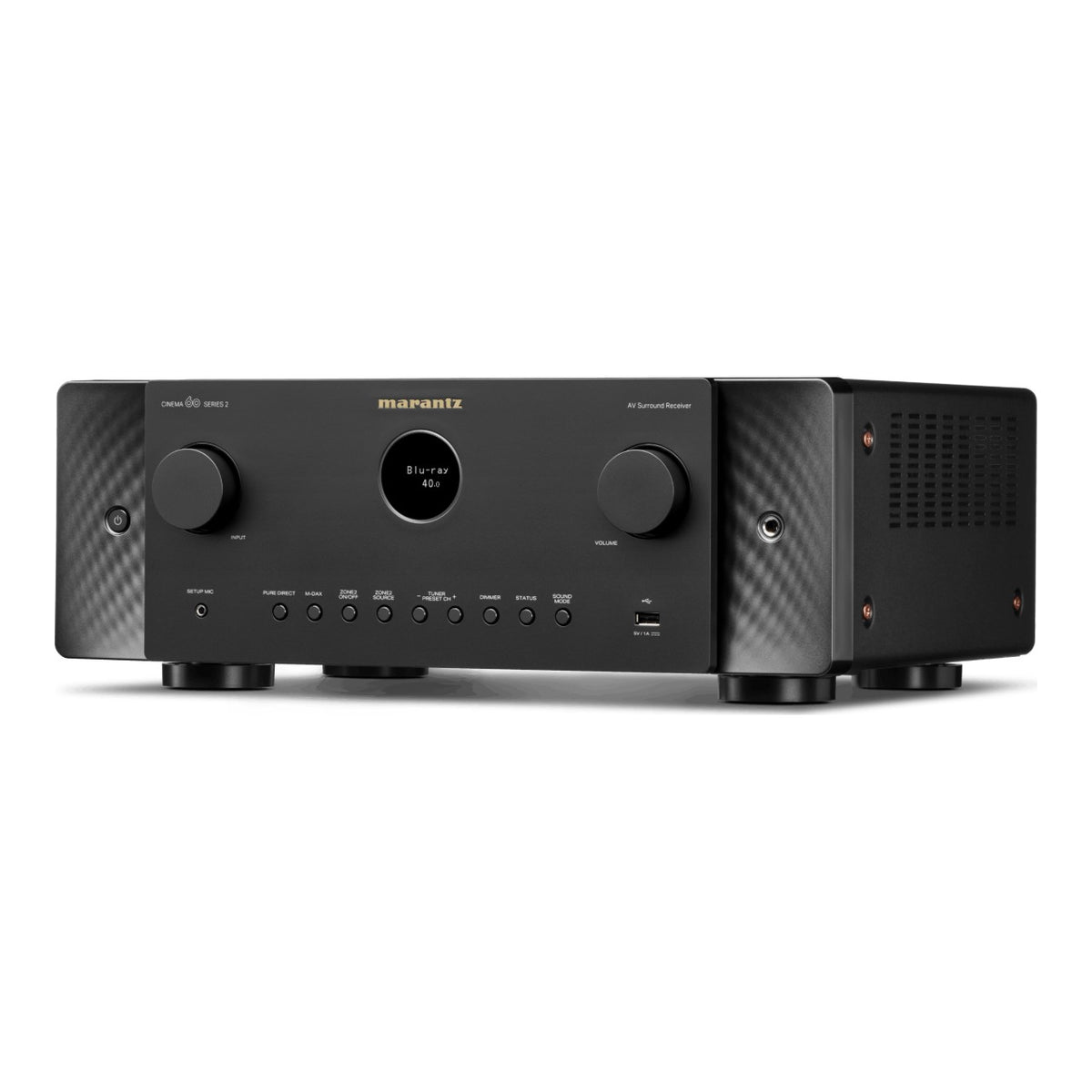 Marantz Cinema 60 DAB Serie 2 7.2-Kanal AV-Receiver in Schwarz, schräg von rechts
