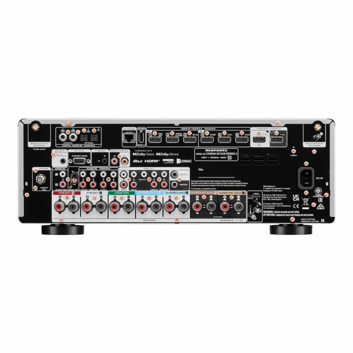Marantz Cinema 60 DAB Serie 2 7.2-Kanal AV-Receiver Silber-Gold – Ansicht 9