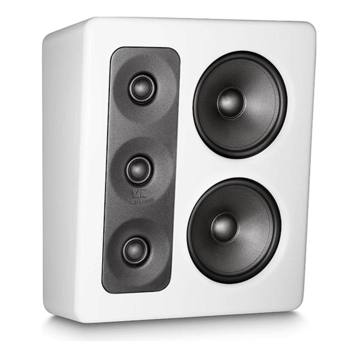 Miller & Kreisel MP300 On-Wall-Lautsprecher in Satin Weiß, Schrägansicht
