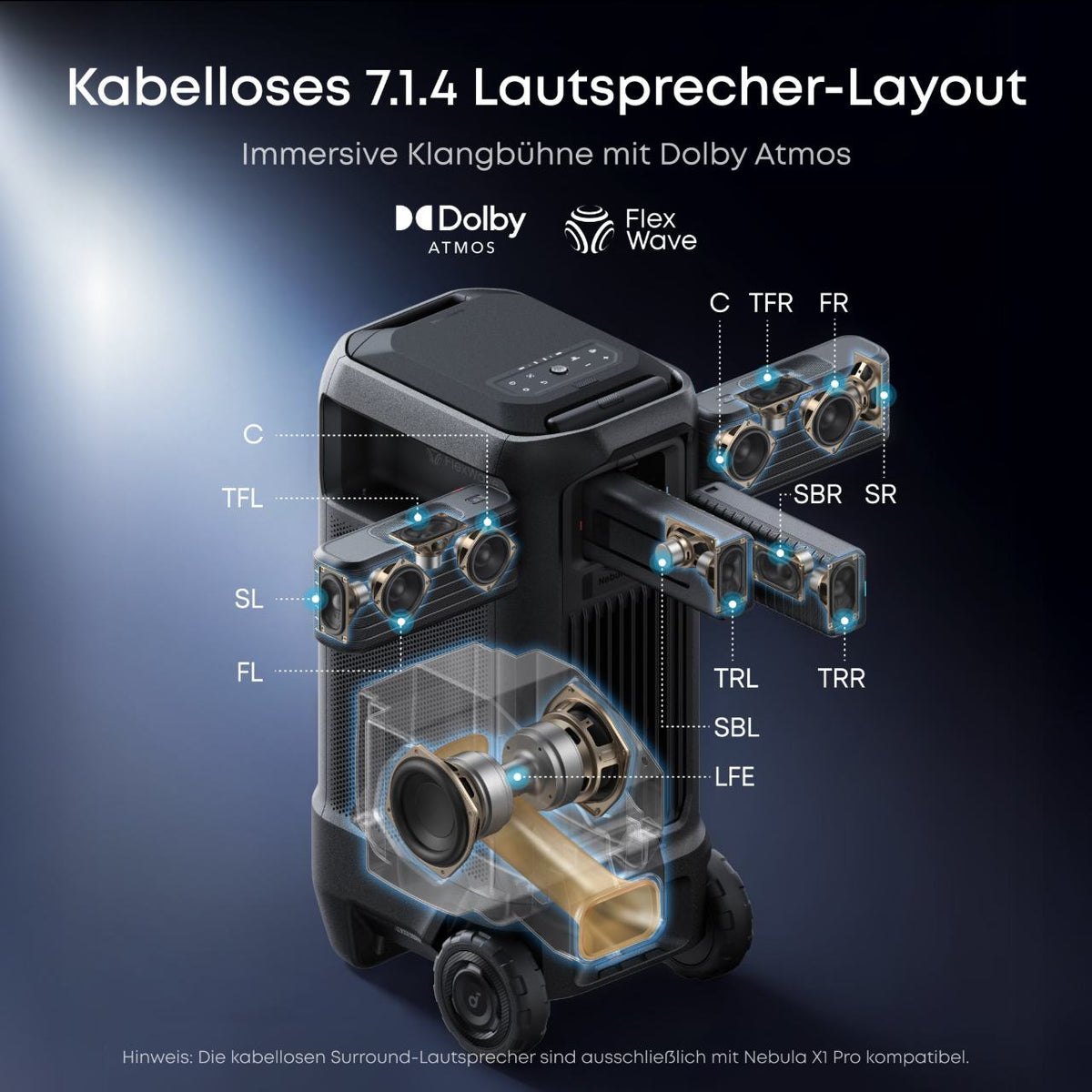 Nebula X1 Pro 4K Laser-Beamer mit Dolby Atmos – Ansicht 4