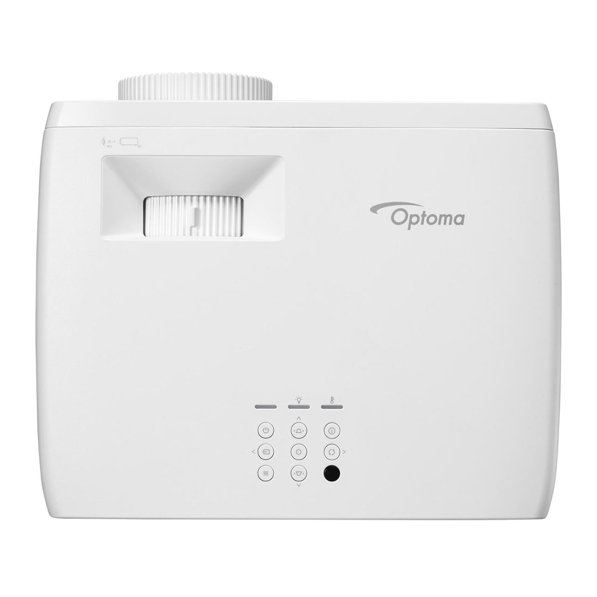 Optoma UHZ67-W 4K-Laser-Beamer in Weiß – Draufsicht mit Bedienfeld