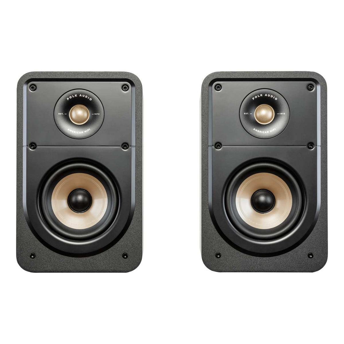Polk Signature Elite ES15 Regallautsprecher (Paar) in Schwarz, Frontansicht