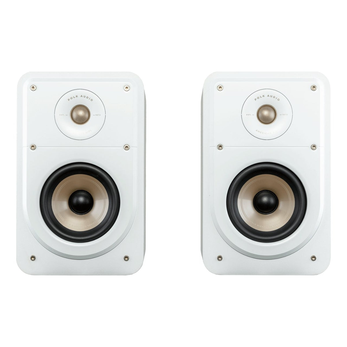 Polk Signature Elite ES15 Regallautsprecher (Paar) in Weiß, Frontansicht