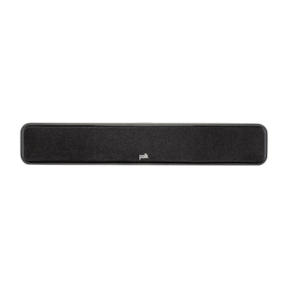 Polk Signature Elite ES35 Centerlautsprecher in Schwarz mit Abdeckung, Frontansicht