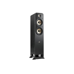 Polk Signature Elite ES55 Standlautsprecher (Paar) in Schwarz, schräg von vorn