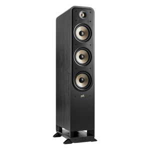 Polk Signature Elite ES60 Standlautsprecher (Paar) in Schwarz schräg von vorn ohne Abdeckung