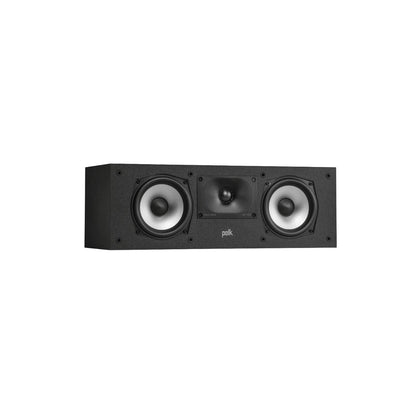 Polk Monitor XT30 Centerlautsprecher in Schwarz, schräg von vorn ohne Abdeckung