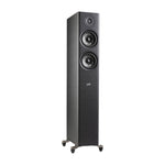 Polk Reserve R500 Standlautsprecher (Paar) in Schwarz, Schrägansicht ohne Abdeckung