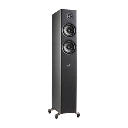 Polk Reserve R500 Standlautsprecher (Paar) in Schwarz, Schrägansicht ohne Abdeckung