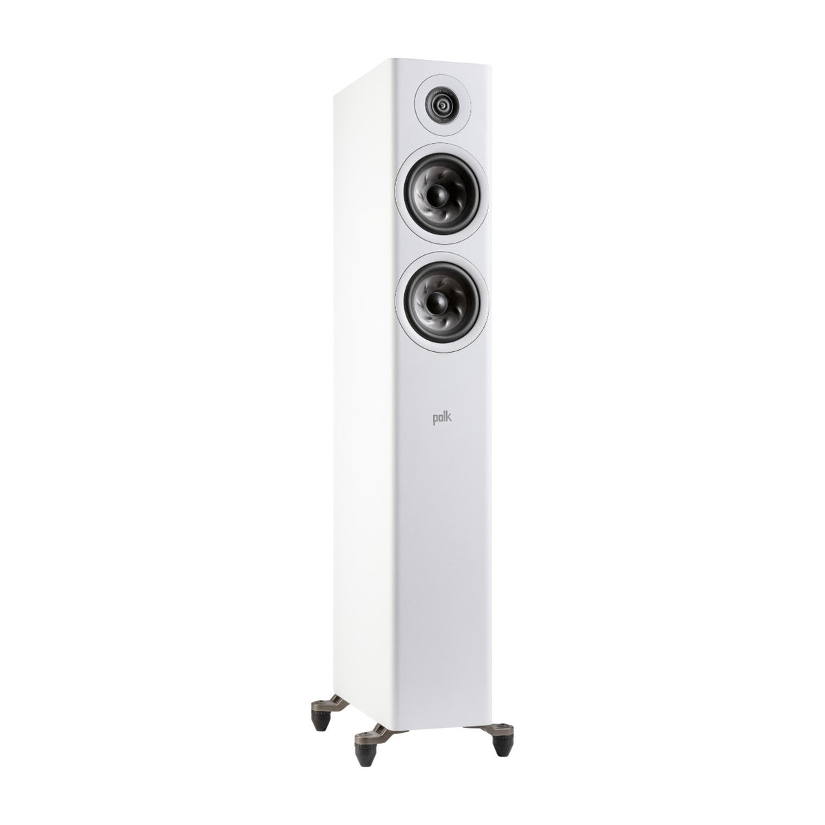 Polk Reserve R500 Standlautsprecher (Paar) in Weiß, Schrägansicht
