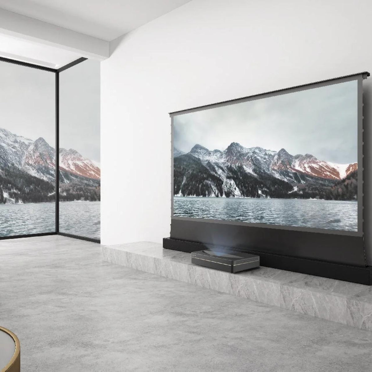 Vividstorm S PRO P CLR Tension Edgefree Perforiert Akustik im Wohnraum mit Laser-TV