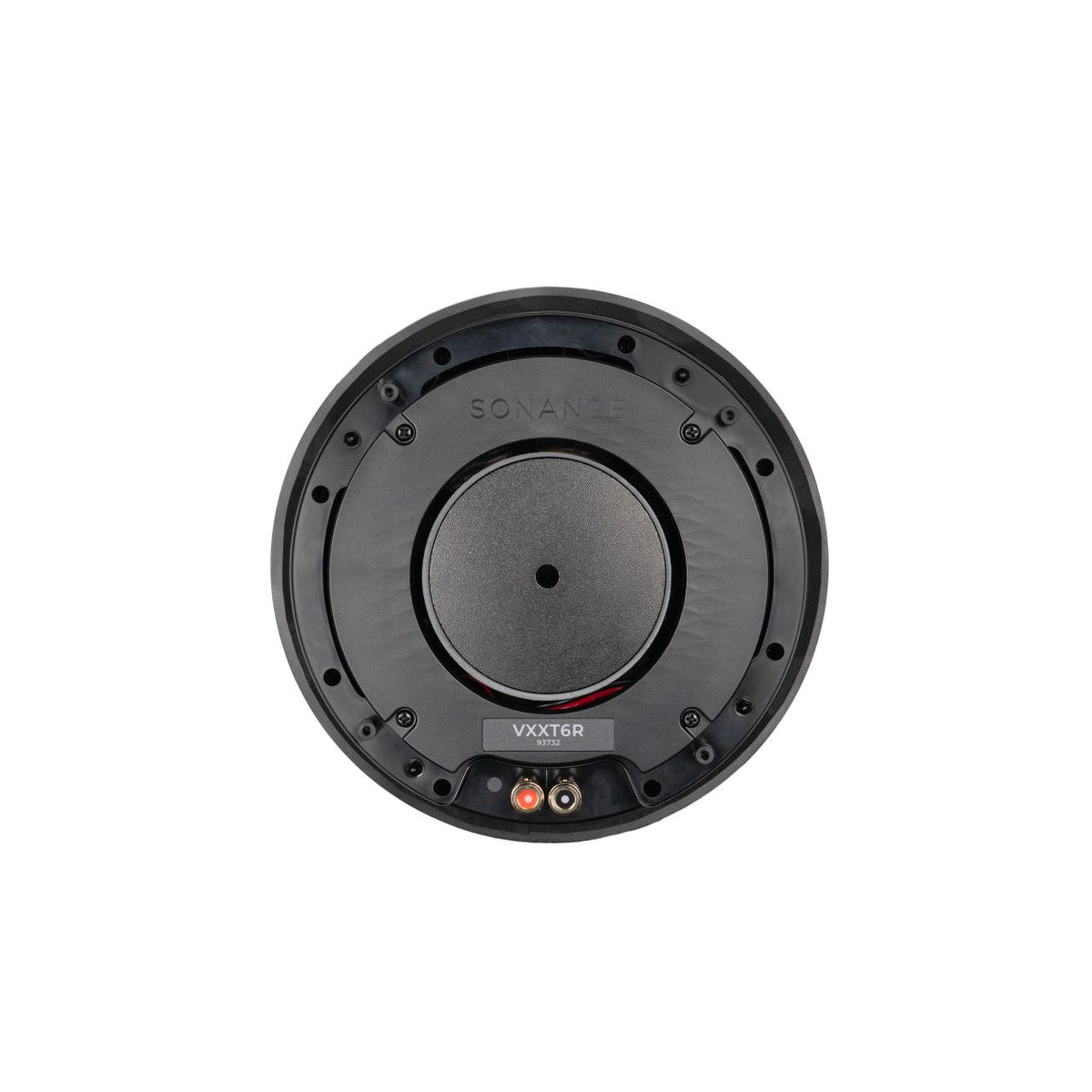 Sonance VXXT6R Outdoor-Deckeneinbaulautsprecher – Rückseite mit Typenschild