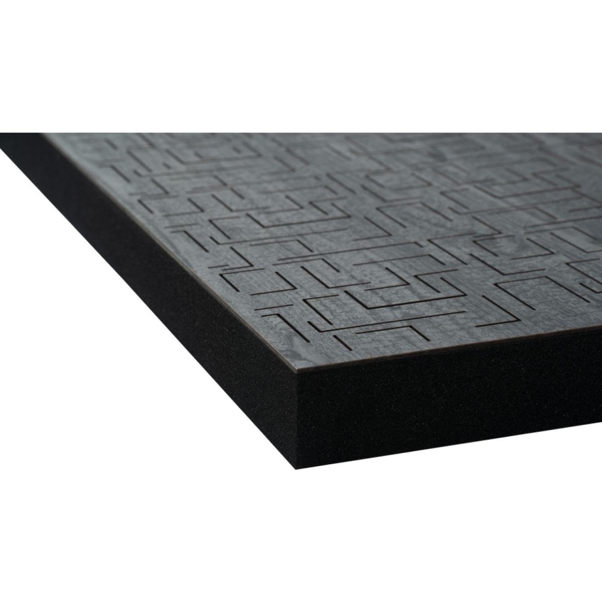 Sonitus Decosorber Double Maze 8 – Hochwertiger Akustikabsorber – Holz schwarz, Detailansicht der Kante