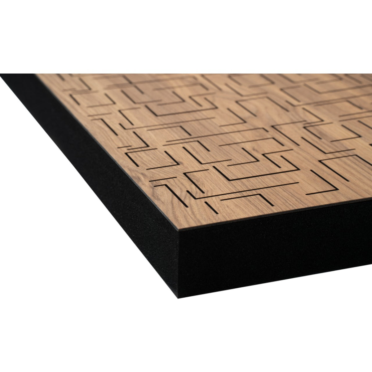 Sonitus Decosorber Double Maze 8 – Hochwertiger Akustikabsorber – Kirsche, Detailansicht der Kante