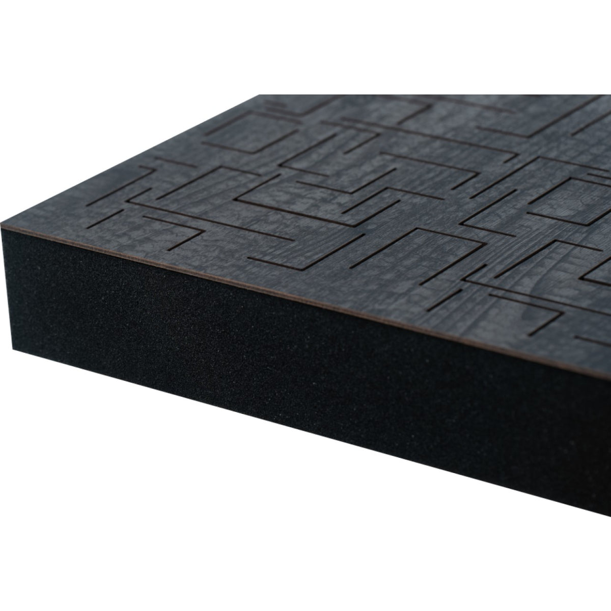 Sonitus Decosorber Maze 8 Akustikabsorber (6er-Set) – Holz schwarz, Detailansicht der Kante