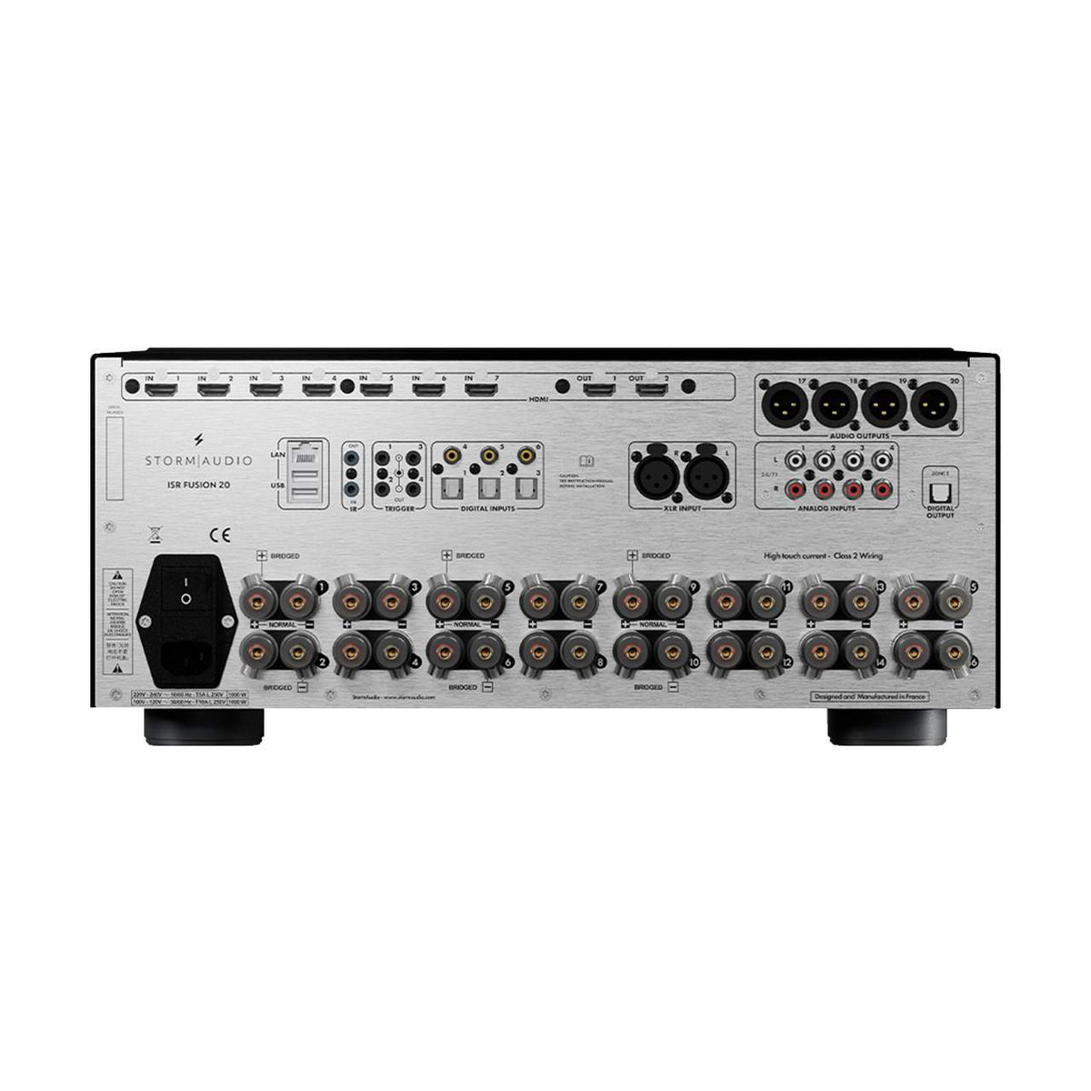 StormAudio ISR Fusion 20 AV-Receiver 16 Endstufen – Rückseite mit Anschlüssen