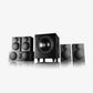 Wharfedale DX-3 HCP 5.1 Heimkino-Lautsprecherset – Schwarz (Black Oak), vier Satelliten, Center und Subwoofer