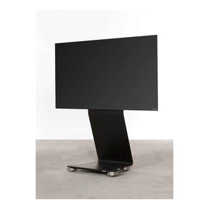 Wissmann swing art120 40–65 Zoll TV-Halter – Schrägansicht mit TV, Schwarz