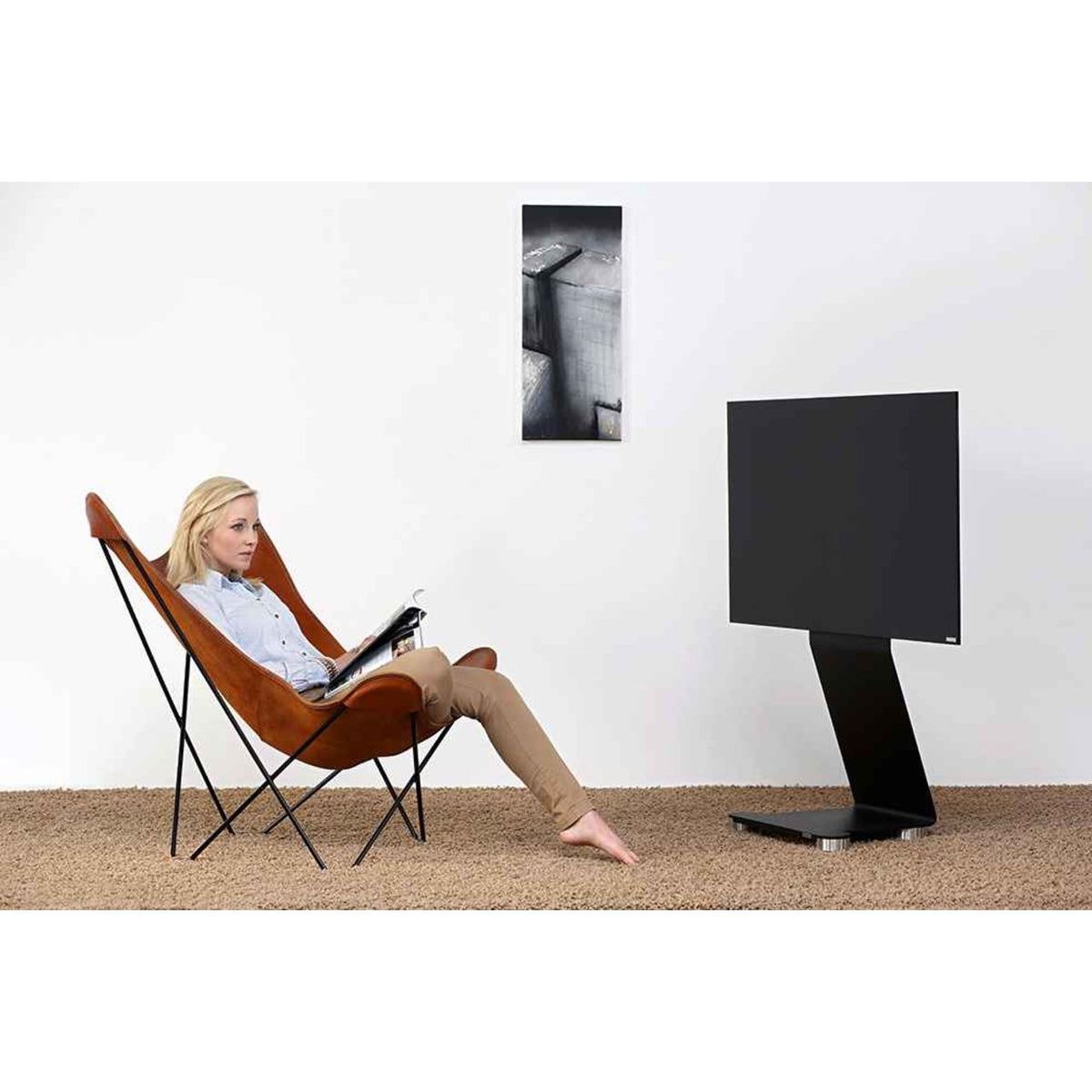 Wissmann swing art120 40–65 Zoll TV-Halter – im Wohnraum, Schwarz