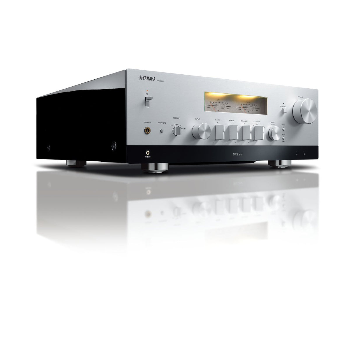 Yamaha R-N2000A - Netzwerk Hi-Fi-Receiver – Schrägansicht in Silber